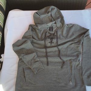 reebok women's fleece popover lace up hoodie